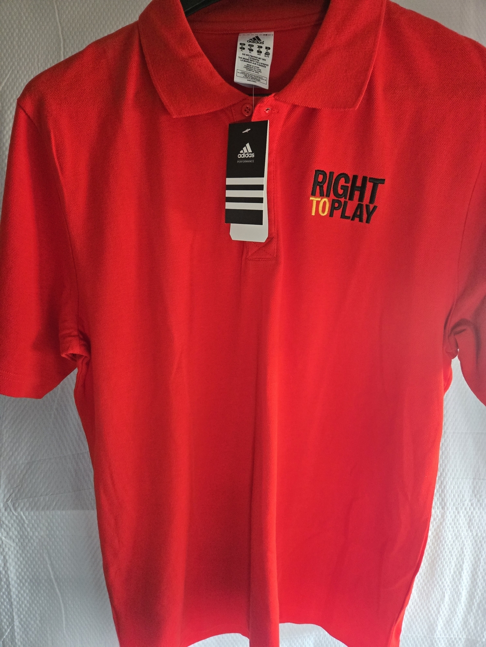 Adidas Right To Play Men's Red Polo Shirt